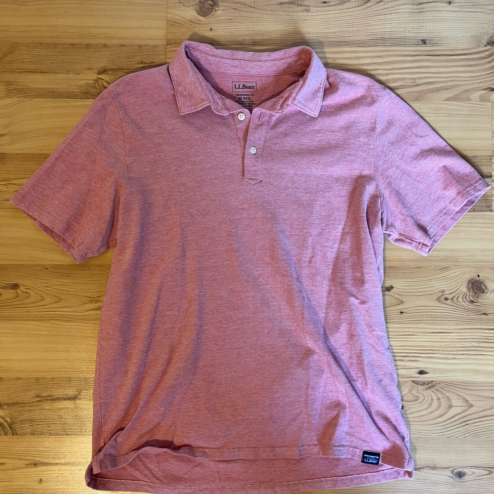 L.L. Bean Men's Salmon Polo Shirt